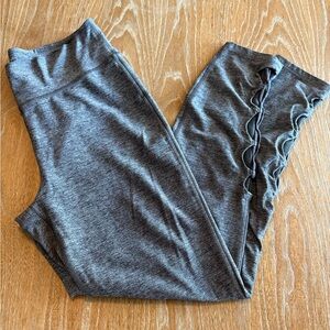 LULULEMON High Waisted Tied To It Heathered Grey Black Women’s Leggings Size 10